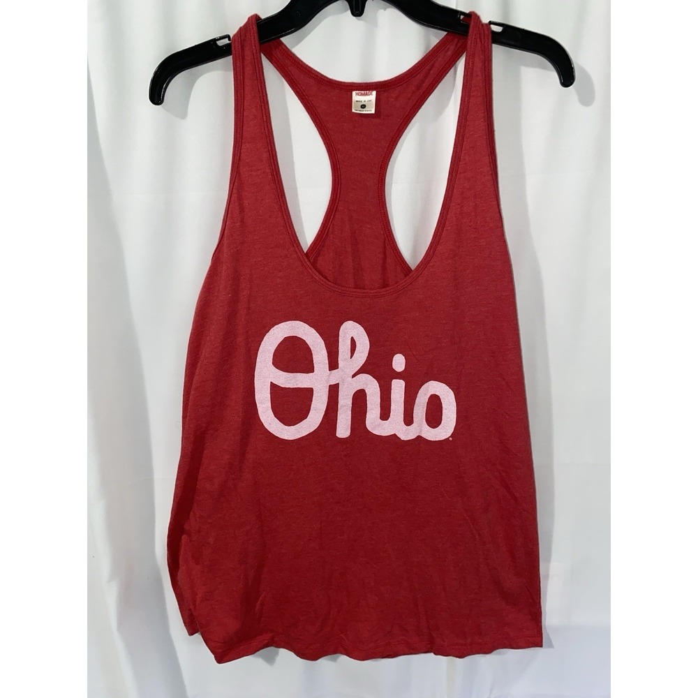 Homage Ohio State Buckeyes Script Ohio Red Tank Top Womens XL